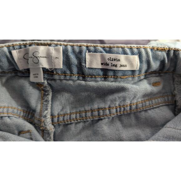 Jessica Simpson Girls Olivia Wide Leg Jeans Sz 7Adjustable waist Light Wash Y2K - Picture 7 of 8